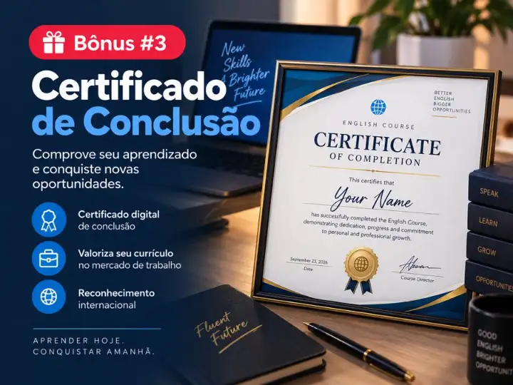 Mockup do bônus 03: Certificado de Conclusão